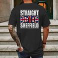 Straight Outta Sheffield United Kingdom Mens Back Print T-shirt Gifts for Men