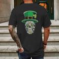 Sugar Skull Saint Patricks Day Of Dead Mens Back Print T-shirt Gifts for Men