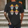 Sugar Skull Sombrero Dia De Los Muertos Mexican Day Of Dead Mens Back Print T-shirt Gifts for Men