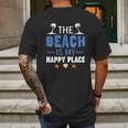 Summer Vacations Outfit The Beach Is My Happy Place Mens Back Print T-shirt Gifts for Men