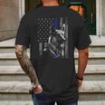 Thin Blue Line Flag K-9 German Shepherd Police Dog Gift Men Mens Back Print T-shirt Gifts for Men