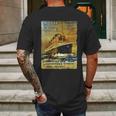 Titanic Sailing Ship Cruise Vintage Poster Mens Back Print T-shirt Gifts for Men