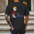 Trump 2021 Peeing Pissing Pee On Biden Anti Biden Mens Back Print T-shirt Gifts for Men