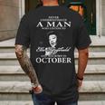 Never Underestimate A Man Who Listen To Ella Fitzgerald And Was Born In October Mens Back Print T-shirt Gifts for Men