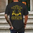 Never Underestimate An Old Man Who Graduated From Depauw University Mens Back Print T-shirt Gifts for Men