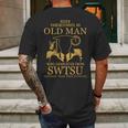 Never Underestimate An Old Man Southwest Texas State University Mens Back Print T-shirt Gifts for Men