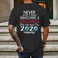 Never Underestimate Who Survived The Pandemic Bin Worker Mens Back Print T-shirt Gifts for Men