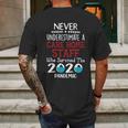 Never Underestimate Who Survived The Pandemic Care Home Staff Mens Back Print T-shirt Gifts for Men