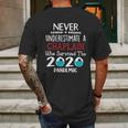 Never Underestimate Who Survived The Pandemic Chaplain Mens Back Print T-shirt Gifts for Men