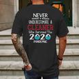 Never Underestimate Who Survived The Pandemic Cleaner Mens Back Print T-shirt Gifts for Men