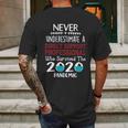 Never Underestimate Who Survived The Pandemic Direct Support Professional Mens Back Print T-shirt Gifts for Men