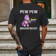 Unicorn Pew Pew Madafakas Vintage Crazy Cat Funny Graphic Mens Back Print T-shirt Gifts for Men