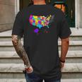 United States Map With States And Capital Cities Mens Back Print T-shirt Gifts for Men