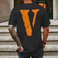 V As Vlone Orange T-Shirt Mens Back Print T-shirt Gifts for Men