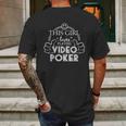 Video Poker Shirt Girl Loves Playing Video Poker Mens Back Print T-shirt Gifts for Men