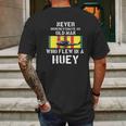 Vietnam Veteran Vet Huey Helicopter Mens Back Print T-shirt Gifts for Men