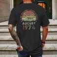 Vintage August 1974 Retro 47 Years Old 47Th Birthday Idea Mens Back Print T-shirt Gifts for Men