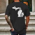 Vintage Detroit Michigan Old English D Mens Back Print T-shirt Gifts for Men