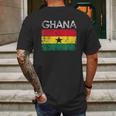 Vintage Ghana Ghanaian Flag Pride Mens Back Print T-shirt Gifts for Men