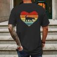 Vintage Heart Honey Badger Mens Back Print T-shirt Gifts for Men