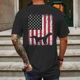 Vintage Honey Badger American Flag Animals Lover Mens Back Print T-shirt Gifts for Men