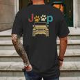 Vintage Jeeps Retro 70S Sunset Paws Print Dog Cat Lover Gift Mens Back Print T-shirt Gifts for Men