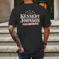 Vintage Kennedy Johnson 1960 Presidential Campaign Mens Back Print T-shirt Gifts for Men