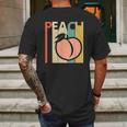 Vintage Peach Fruit Emoji Mens Back Print T-shirt Gifts for Men