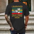 Vintage Version I Survived Toilet Paper Apocalypse 2020 Funny Mens Back Print T-shirt Gifts for Men