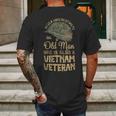 Vintage Veteran Grandpa Proud Army Vietnam Veteran Old Man Mens Back Print T-shirt Gifts for Men