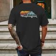 Vintage Washington State Retro Distressed Mountains Graphic Mens Back Print T-shirt Gifts for Men