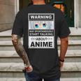 Warning May Spontaneously Start Talking About Anime Manga Mens Back Print T-shirt Gifts for Men