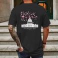 Washington Dc Capitol Building Cherry Blossoms Mens Back Print T-shirt Gifts for Men