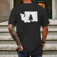 Washington State Tree Mens Back Print T-shirt Gifts for Men