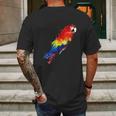 Watercolour Colourful Scarlet Macaw Parrot Bird Painting Mens Back Print T-shirt Gifts for Men