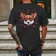 Welsh Corgi Face Heart Glasses Cute Valentines Day Dog Gift Mens Back Print T-shirt Gifts for Men