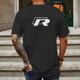 White Logo R Mens Back Print T-shirt Gifts for Men