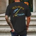 Wishing I Was Fishing Graphic Mens Back Print T-shirt Gifts for Men