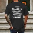 I Work At Allstate Mens Back Print T-shirt Gifts for Men