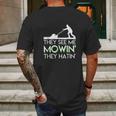 They See Me Mowin They Hatin Lawn Mower Funny Gifts Saying Mens Back Print T-shirt Gifts for Men