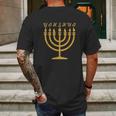 Yahshua Menorah Hebrew Mens Back Print T-shirt Gifts for Men