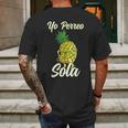 Yo Perreo Sola Funny Reggaeton Pineapple Perreando Mens Back Print T-shirt Gifts for Men