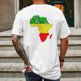 Africa Map Reggae Rasta Mens Back Print T-shirt Gifts for Men