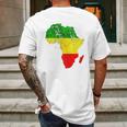 Africa Map Reggae Rasta Print Green Yellow Red Africa Pride Mens Back Print T-shirt Gifts for Men