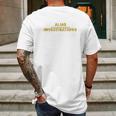 Alias Investigations Office Mens Back Print T-shirt Gifts for Men