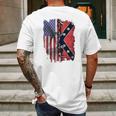 America Flag Confederate Battle Flag Shirt Mens Back Print T-shirt Gifts for Men