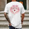 Axolotl Amphibian Love With Heart Valentine Mens Back Print T-shirt Gifts for Men