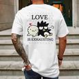 Badtz Maru Love Is Exhausting Valentine Mens Back Print T-shirt Gifts for Men