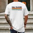 Baltimore Maryland Retro Vintage 80 Stripes Mens Back Print T-shirt Gifts for Men