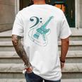 Bass With Clef Neon Bassists Bass Player Mens Back Print T-shirt Gifts for Men